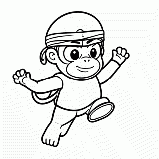 Macaco Ninja para colorir