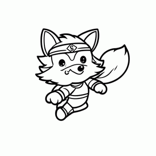 Raposa Ninja para colorir