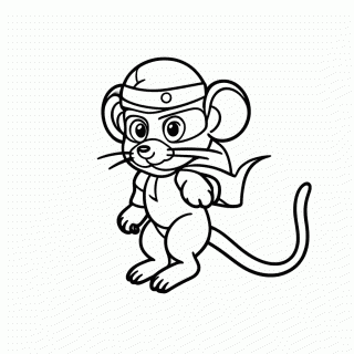 Rato Ninja para colorir