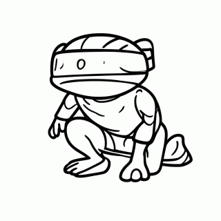 Sapo Ninja para colorir
