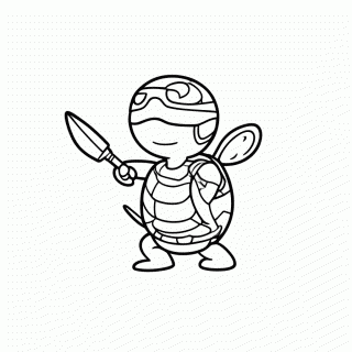 Tartaruga Ninja para colorir