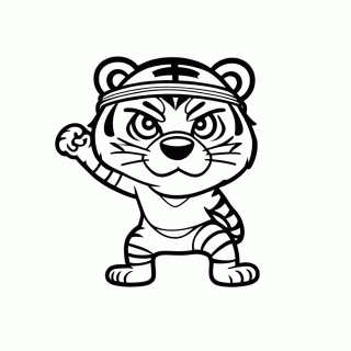 Tigre Ninja para colorir