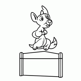 Canguru no Salto com Vara para colorir