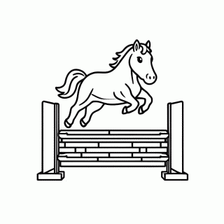 Cavalo no Salto para colorir