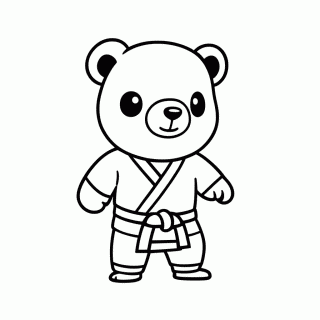 Panda no Judô para colorir