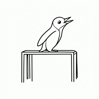 Pinguim no Salto Ornamental para colorir