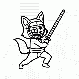 Raposa na Esgrima para colorir