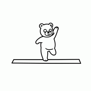 Urso na Ginástica para colorir