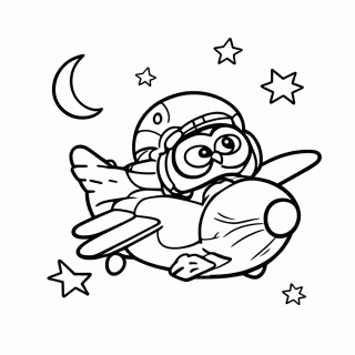 Coruja Piloto Noturno para colorir
