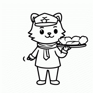 Gato Aeromoço para colorir