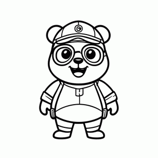 Panda Piloto para colorir