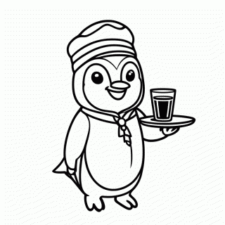 Pinguim Aeromoço para colorir