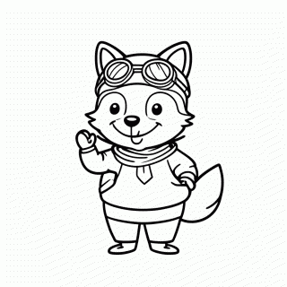 Raposa Pilota para colorir