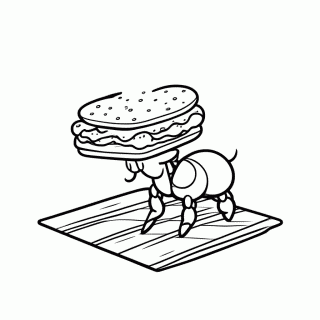 Formiga no Piquenique para colorir