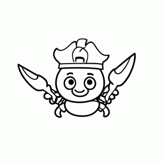 Caranguejo Pirata para colorir