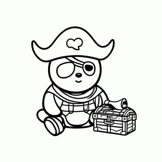 Panda Pirata para colorir