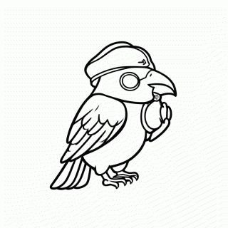 Papagaio Pirata para colorir
