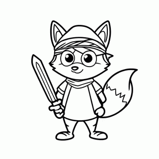 Raposa Pirata para colorir