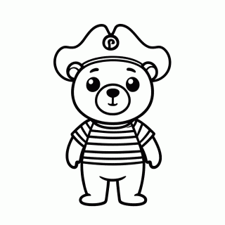 Urso Pirata para colorir