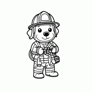 Cachorro Bombeiro para colorir