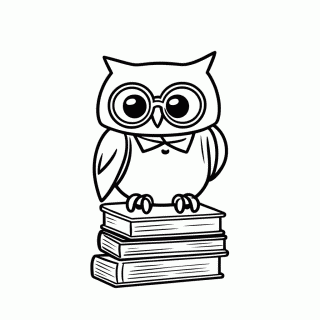 Coruja Professora para colorir