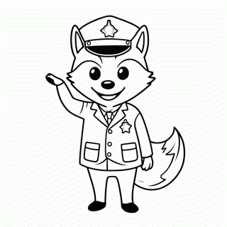Raposa Policial para colorir