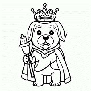Cachorro Rei para colorir