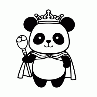 Panda Rei para colorir