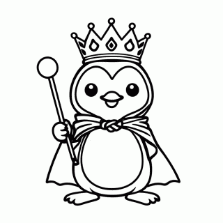 Pinguim Rei para colorir