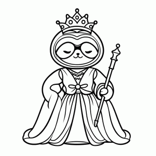 Preguiça Rainha para colorir
