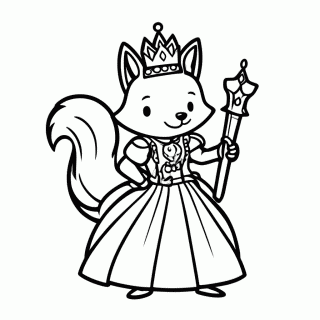 Raposa Rainha para colorir