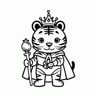 Tigre Rei para colorir