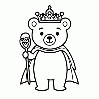 Urso Rei para colorir
