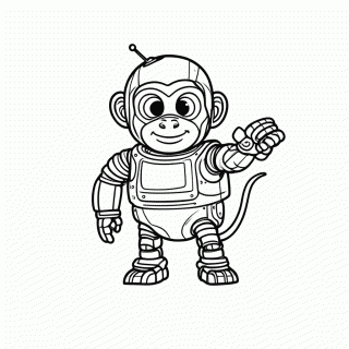 Macaco Robô para colorir