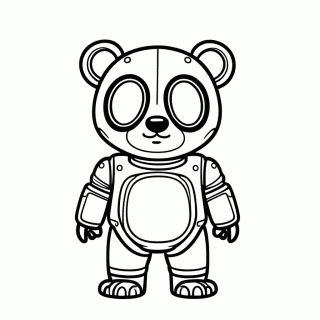 Panda Robô para colorir