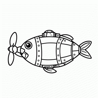 Peixe Robô para colorir