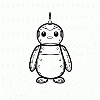 Pinguim Robô para colorir
