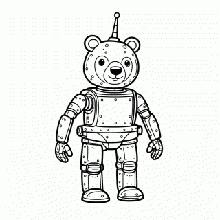 Urso Robô para colorir