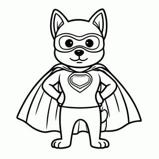 Cachorro Super-Herói para colorir