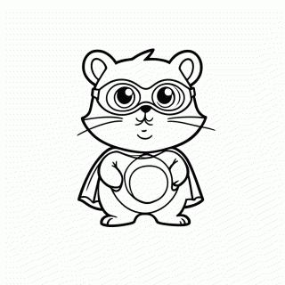 Hamster Super-Herói para colorir
