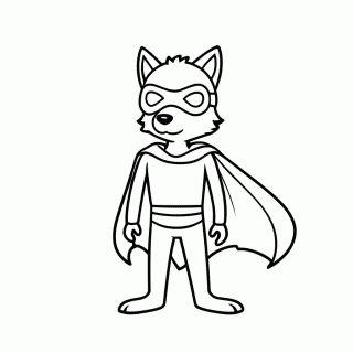 Lobo Super-Herói para colorir