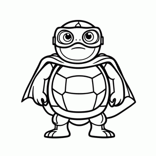 Tartaruga Super-Herói para colorir