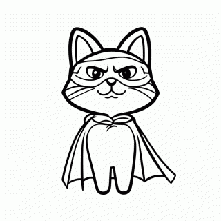 Gato Vilão para colorir