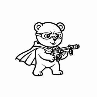 Urso Vilão para colorir