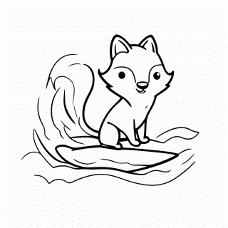 Raposa Surfista para colorir