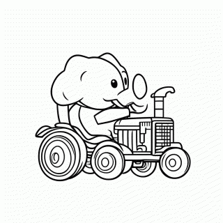 Elefante de Trator para colorir