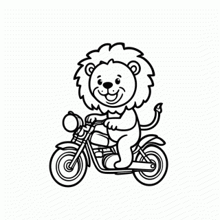 Leão de Moto para colorir