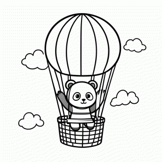 Panda de Balão para colorir
