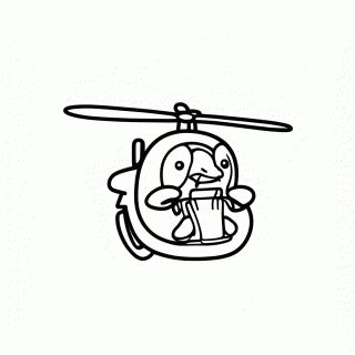 Pinguim de Helicóptero para colorir