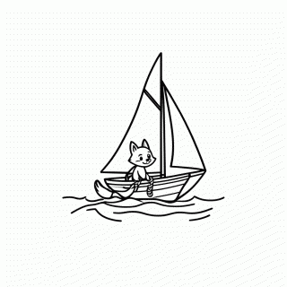 Raposa de Barco para colorir